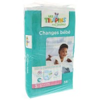 LES TILAPINS Couches Midi Taille 3 - 4 a 9kg - 56 couches