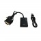 LINEAIRE ADHD045 Adaptateur convertisseur VGA - Avec Jack 3,5mm stéréo mâle/HDMI femelle 0m20 - Noir