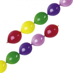 Lot de 10 Ballons en guirlande - Latex - Coloris assortis