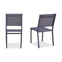 Lot de 2 chaises en aluminium - 48 x 56 x 87 cm - Gris