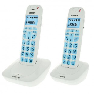 Logicom Confort 250 Duo Téléphone Sans Fil Sans Répondeur Blanc Senior