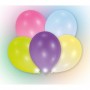 Lot de 5 Ballons avec LED - Latex - 27,5 cm - Coloris assortis