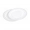 Lot de 6 assiettes blanches avec liseré argent diametre 19 cm