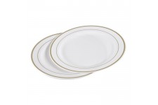 Lot de 6 assiettes blanches avec liseré or diametre 23 cm