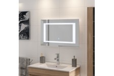 LOUNGITUDE Miroir rétro-éclairé - Cadre métal - L 80 cm - LED2
