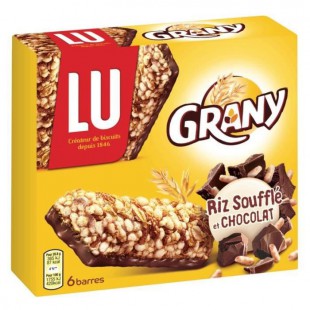 LU GRANY Barres céréales riz soufflé et chocolat