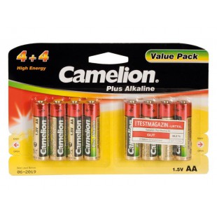 Pack de 8 piles Plus Alcaline LR6 Mignon AA Camelion