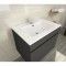 LUNA Ensemble salle de bain simple vasque L 60 cm - Gris mat