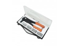MANNESMANN Kit de pince a riveter + 100 rivets + 4 embouts - Orange