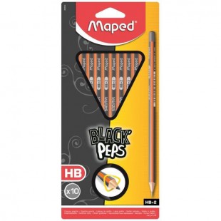 MAPED Blister 10 Crayons graphites Black'peps - HB