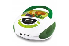 METRONIC 477144 Radio CD enfant style Jungle - vert et blanc