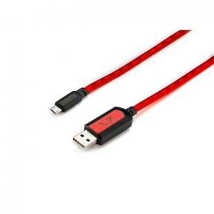 MGF Câble lumineux Gamium pour smartphone - USB C - Mâle - Câble plat - 1 metre - Rouge