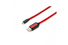 MGF Câble lumineux Gamium pour smartphone - USB C - Mâle - Câble plat - 1 metre - Rouge