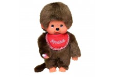 Monchhichi Garçon Bavoir Rouge 20 cm