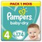 PAMPERS Baby-Dry Taille 4, 9-14 kg - 174 Couches - Pack 1 Mois