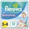 Pampers Splashers Taille 3-4, 6-11 kg, 12 Couches-Culottes De Bain