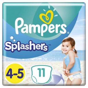 Pampers Splashers Taille 4-5, 9-15 kg, 11 Couches-Culottes De Bain