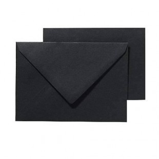 PANDURO Pack Basic cartes et enveloppes A6/C6 Noir - 10 cartes pré-pliées (105x148), poids 240 g - 10 enveloppes