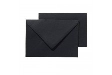 PANDURO Pack Basic cartes et enveloppes A6/C6 Noir - 10 cartes pré-pliées (105x148), poids 240 g - 10 enveloppes
