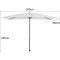 Parasol droit inclinable - Aluminium, 6 baleines en acier et polyester 160 g/m² - 3 x 2 m - Blanc