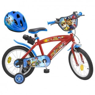 PAT'PATROUILLE Vélo 16" + Casque - Enfant - Rouge et bleu