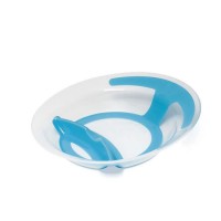 PLASTOREX Assiette Bébé Compartimentée Micro Ondable Translucide/Bleu Lagon
