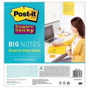 POST-IT Bloc-notes maxi Super Sticky - 27,9 x 27,9 cm - Jaune