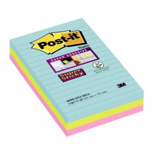 POST-IT Lot de 3 bloc-notes Super Sticky - Collection Miami