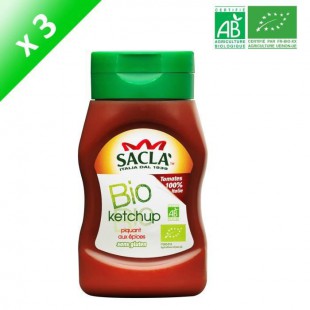 SACLA Ketchup piquant aux épices - 314 ml x3 - Bio