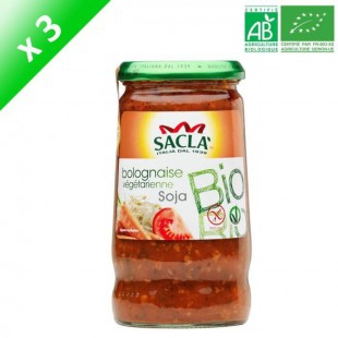 SACLA Sauce bolognaise végétarienne au soja - 370 ml x3 - Bio