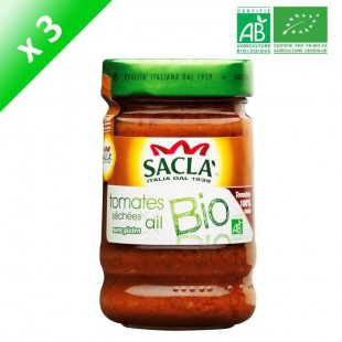 SACLA Sauce tomates séchées et ail - Bio - 3x 212 ml