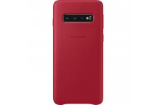 Samsung Coque en cuir S10 - Rouge bordeaux