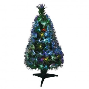 Sapin de Noël artificiel Fibre optique New York - 125 LED - 125 branches - 120 cm