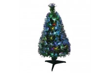 Sapin de Noël artificiel Fibre optique New York - 125 LED - 125 branches - 120 cm