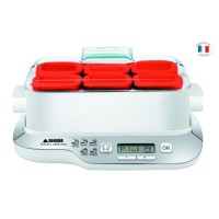SEB YG660100 EXPRESS COMPACT Yaourtiere multidélices 6 pots - Blanc/Rouge