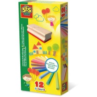 SES CREATIVE 12 Craies colorées avec effaceur
