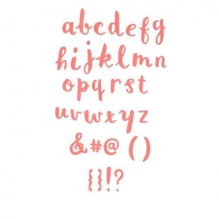 SIZZIX Matrice Thinlits Set 35 pieces Alphabet lettres miniscules effet pinceau par Debbi Potter