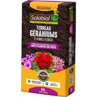 SOLABIOL - Terreau Géraniums et Plantes Fleuries - Sac 50 L - UAB