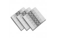 SOLEIL D'OCRE Lot de 3 servietes Inca - 100% coton - 45 x 45 cm - Blanc