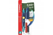 Blister carton x 1 stylo-plume STABILO EASYbirdy gaucher + 1 clé de réglage - bleu/turquoise