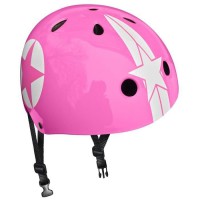 STAMP Casque Skate Pink Star avec Molette d'Ajustement - Taille 54-60 cm