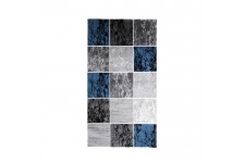 SUBWAY CUBE Tapis de couloir en polypropylene - 80 x 150 cm - Bleu