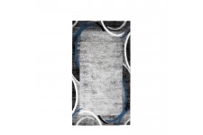 SUBWAY ENCADRE Tapis de couloir en polypropylene - 80 x 150 cm - Bleu