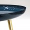 Table d'appoint plateau rond glossy - Bleu - L 40 x P 40 x H 48,5 cm