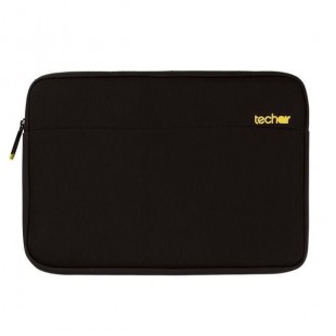 TECHAIR Housse pour ordinateur portable - 17.3" - Néoprene - Polyester Texturé - Noir et Gris - Intérieur Peluche Jaune