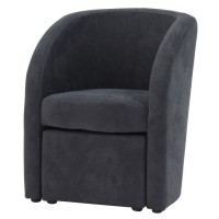 TED Fauteuil + pouf Soro gris anthracite