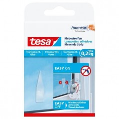 TESA Languettes adhésives - Pour verre et surfaces transparentes - Charge supportée : 0,2 Kg