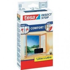 TESA Moustiquaire Comfort pour portes-fenetres - 1,20m x 2,4 m - Noir
