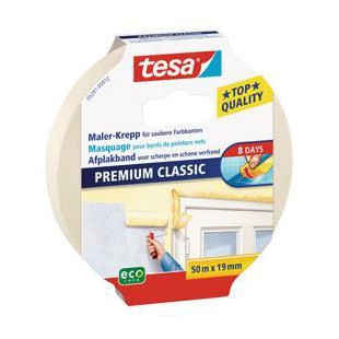 TESA Ruban de masquage Protection Classic - 50m x 19mm - Sans trace 8 jours