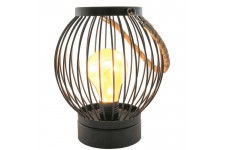 THE HOME DECO LIGHT Lanterne filaire - Ampoule LED Bistrot - 18 x 15 cm - Noir
